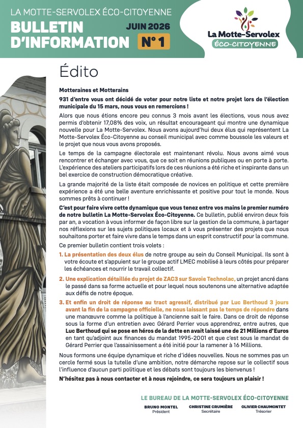 Bulletin d'information n°1